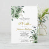 エメラルドグリーンフローラキンセアニェラ招待 招待状 (スタンド正面)