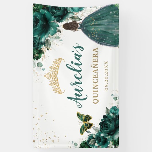 エメラルドグリーンフローラキンセアニラウェルカムバックドロップ 横断幕 (縦)