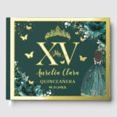 エメラルドグリーンフローラキンセアニラクインズ15 XV金ゴールド ゲストブック (正面)