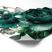 エメラルドグリーンフローラキンセアニラジオメトリックウェルカム ポスター (角)