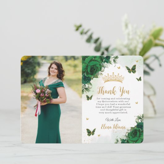 エメラルドグリーンフローラクインセアニェラ甘い16写真 サンキューカード (スタンド正面)