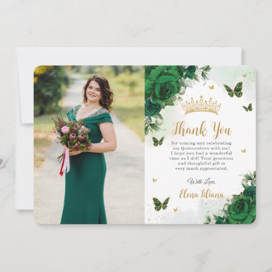 エメラルドグリーンフローラクインセアニェラ甘い16写真 サンキューカード (正面)