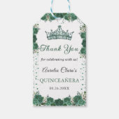 エメラルドグリーンフローラクインセアニラありがとう ギフトタグ (正面)