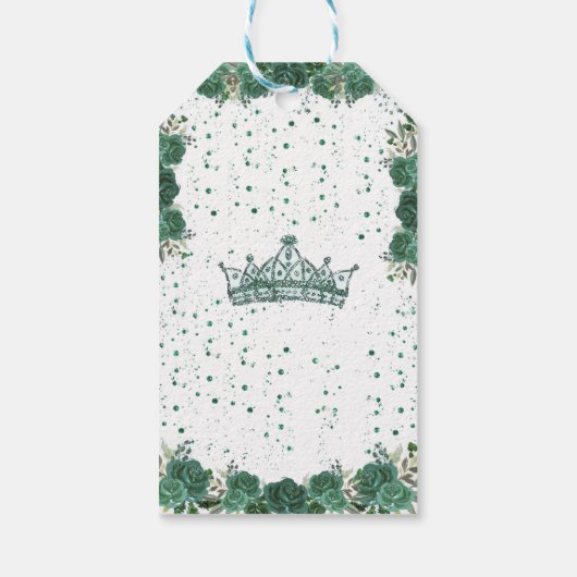 エメラルドグリーンフローラクインセアニラありがとう ギフトタグ (裏面)