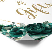 エメラルドグリーンフローラクインセアニラカードとギフト ポスター (角)