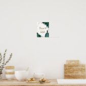 エメラルドグリーンフローラクインセアニラデザートテーブル ポスター (キッチン)