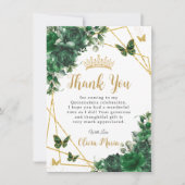 エメラルドグリーンフローラクインセアニラ蝶 サンキューカード (正面)