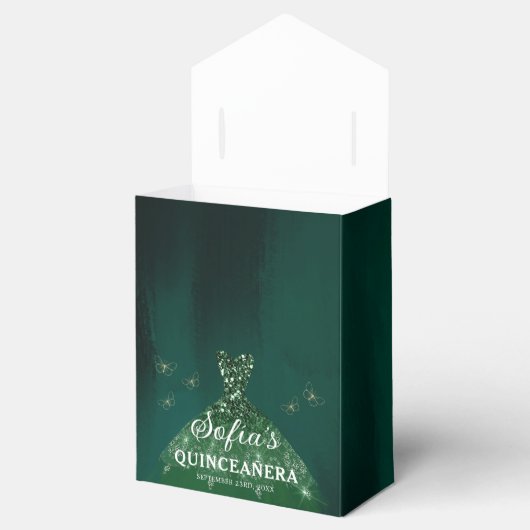 エメラルドグリーンフローラクインセアニラ蝶 フェイバーボックス (オープン)