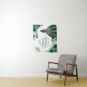 エメラルドグリーンフローラクインセアニラ金ゴールドウェルカムサイン タペストリー (インサイチュ)