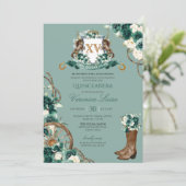 エメラルドグリーンフローラクレストチャロキンセアニェラインヴィ 招待状 (スタンド正面)