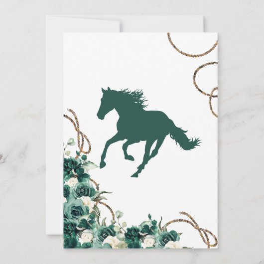 エメラルドグリーンフローラクレストチャロキンセアニェラ 招待状 (裏面)