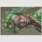 エメラルドグリーンフローラグラモールデコページ 薄葉紙 (正面)