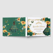 エメラルドグリーンフローラサンフラワーズ金ゴールドキンセアニラ ゲストブック (全面)