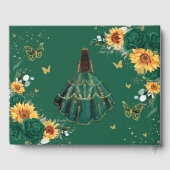 エメラルドグリーンフローラサンフラワーズ金ゴールドキンセアニラ ゲストブック (裏面)