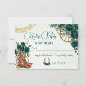 エメラルドグリーンフローラシャーロウエストキンセアニラリプライ 出欠カード (正面)