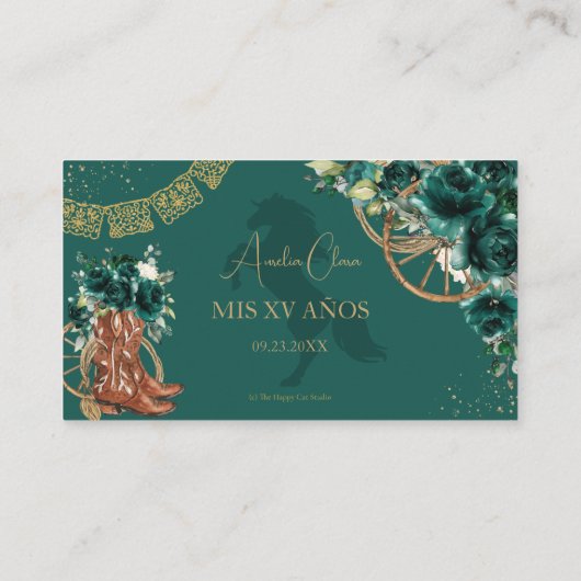 エメラルドグリーンフローラシャーロキンセニェラ披露宴 エンクロージャーカード (裏面)