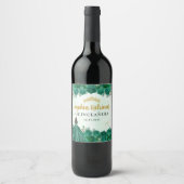 エメラルドグリーンフローラティアラキンセアニェラ誕生日 ワインラベル (正面)