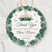 エメラルドグリーンフローラティアラバタフライキンセアニェラ フェイバータグ (裏面)