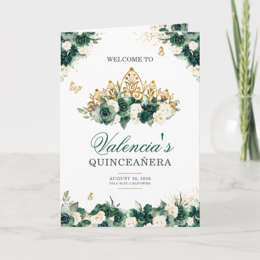 エメラルドグリーンフローラティアラバタフライキンセアニェラ プログラム (正面)