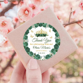 エメラルドグリーンフローラティアラバタフライキンセアニェラ ラウンドシール