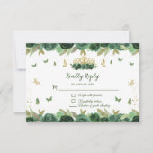 エメラルドグリーンフローラティアラ+バタフライキンセアニェラ 出欠カード (正面)