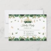 エメラルドグリーンフローラティアラ+バタフライキンセアニェラ 出欠カード (裏面)