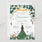 エメラルドグリーンフローラバタフライエレガントキンセアニェラ 招待状 (正面)