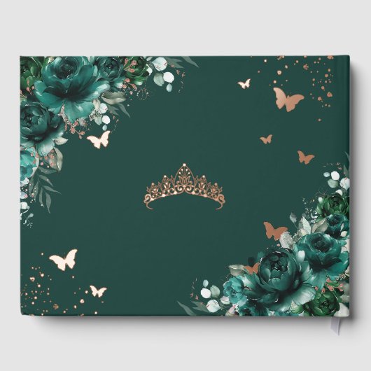 エメラルドグリーンフローラバラ金ゴールドキンセアニラ写真 ゲストブック (裏面)