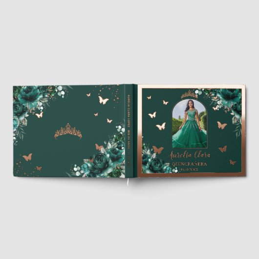 エメラルドグリーンフローラバラ金ゴールドキンセアニラ写真 ゲストブック (全面)