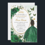 エメラルドグリーンフローラブラウンプリンセスキンセアニラ 招待状<br><div class="desc">このエメラルドエレガントグリーンフローラキンセアニラ/甘い16誕生日の招待を簡単かつ迅速にパーソナライズ。単クリックにはカスタマイズ、さらにボタンをクリックして文字の編集、フォントとフォントの色の変更。美しいキラキラしたエメラルドグリーンのバラ、エメラルドグリーンの宇宙、蝶と金ゴールドをトリミングした楕円形の詳細を身に着けた女の子を特集鮮やかし、あなたの重要なお祝いボールを置く。ストアで使用可能な一致アイテム。ハサマーセット素晴らし書類</div>