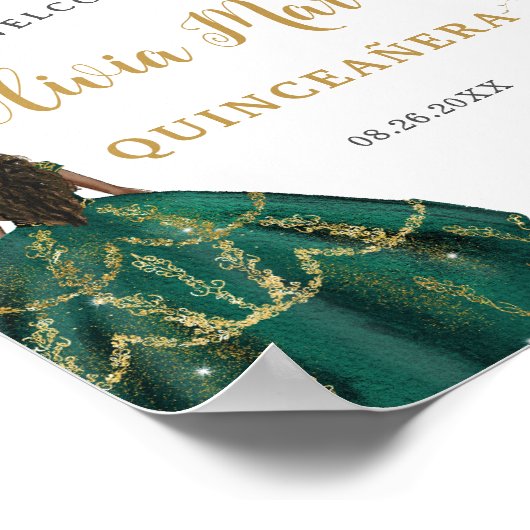 エメラルドグリーンフローラプリンセスキンセアニラウェルカム ポスター (角)