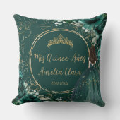 エメラルドグリーンフローラプリンセスキンセアニラキープサケ クッション (正面)