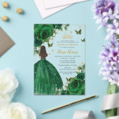 エメラルドグリーンフローラプリンセスキンセアニラスウィート16 アクリル招待状 (インサイチュ (ウェディング))