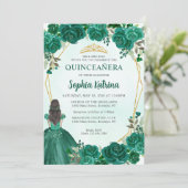 エメラルドグリーンフローラプリンセスティアラキンセアニェライン 招待状 (スタンド正面)