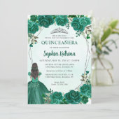 エメラルドグリーンフローラプリンセスティアラキンセアニラ 招待状 (スタンド正面)