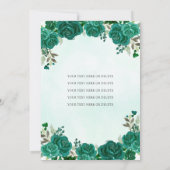 エメラルドグリーンフローラプリンセスティアラキンセアニラ 招待状 (裏面)
