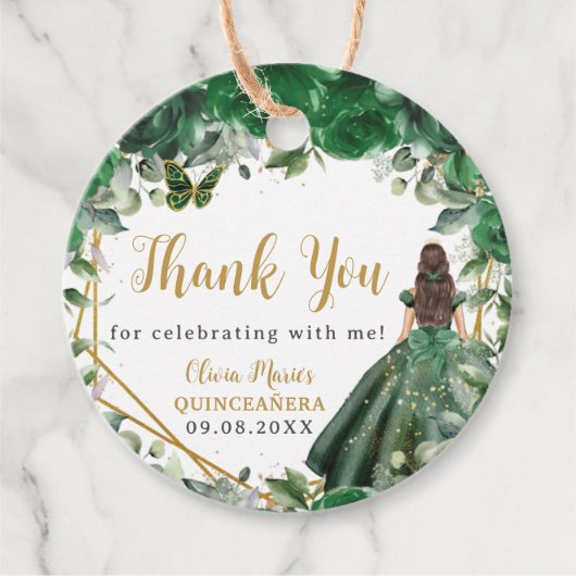 エメラルドグリーンフローラプリンセス金ゴールドキンセアニラ フェイバータグ (正面)