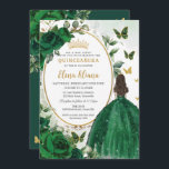 エメラルドグリーンフローラプリンセス金ゴールドキンセアニラ 招待状<br><div class="desc">このエメラルドエレガントグリーンフローラキンセアニラ/甘い16誕生日の招待を簡単かつ迅速にパーソナライズ。単クリックにはカスタマイズ、さらにボタンをクリックして文字の編集、フォントとフォントの色の変更。美しいキラキラしたエメラルドグリーンのバラ、エメラルドグリーンの宇宙、蝶と金ゴールドをトリミングした楕円形の詳細を身に着けた女の子を特集鮮やかし、あなたの重要なお祝いボールを置く。ストアで使用可能な一致アイテム。ハサマーセット素晴らし書類</div>