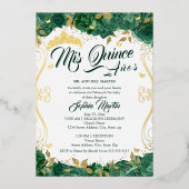 エメラルドグリーンフローラミクリンキンセアニェラ 箔招待状 (正面)