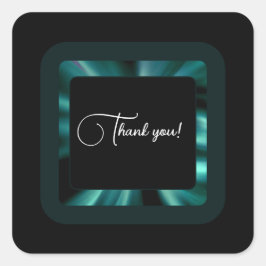 エメラルドグリーンフローラモダン – サンキューデザイン スクエアシール