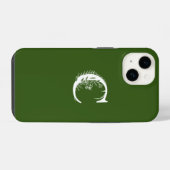 エメラルドグリーンフローラモノグラムレターCデザイン iPhoneケース (裏面横)