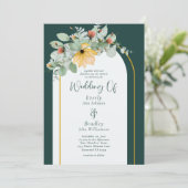 エメラルドグリーンフローラユーカリ非結婚写真 招待状 (スタンド正面)
