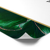 エメラルドグリーンフローラ婚約パーティウェルカムサイン ポスター (角)