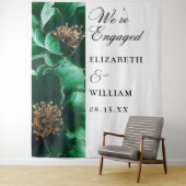 エメラルドグリーンフローラ婚約パーティ背景 タペストリー (インサイチュ)