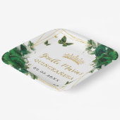 エメラルドグリーンフローラ蝶キンセアニラ ペーパープレート (傾斜あり)