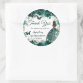 エメラルドグリーンフローラ蝶プリンセスシルバー ラウンドシール (バッグ)