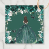 エメラルドグリーンフローラ蝶プリンセス誕生日 フェイバータグ (裏面)