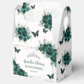 エメラルドグリーンフローラ蝶誕生日ゲーブル フェイバーボックス (見開き)