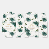 エメラルドグリーンフローラ蝶誕生日ゲーブル フェイバーボックス (見開き)