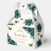 エメラルドグリーンフローラ蝶誕生日ゲーブル フェイバーボックス (裏面)